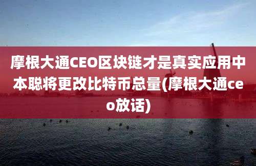 摩根大通CEO区块链才是真实应用中本聪将更改比特币总量(摩根大通ceo放话)