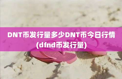 DNT币发行量多少DNT币今日行情(dfnd币发行量)