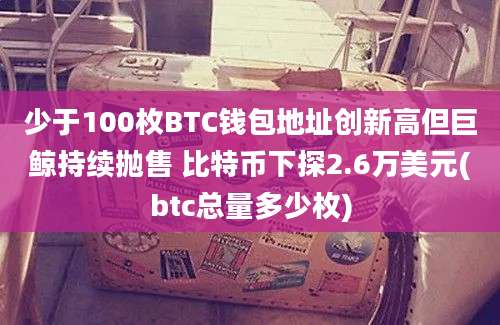 少于100枚BTC钱包地址创新高但巨鲸持续抛售 比特币下探2.6万美元(btc总量多少枚)