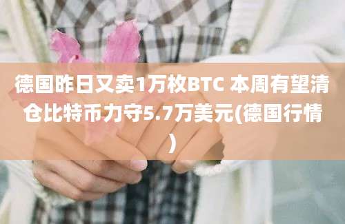 德国昨日又卖1万枚BTC 本周有望清仓比特币力守5.7万美元(德国行情)