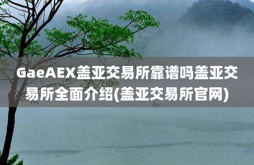 GaeAEX盖亚交易所靠谱吗盖亚交易所全面介绍(盖亚交易所官网)