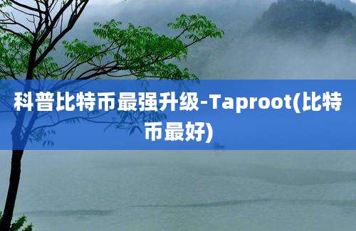 科普比特币最强升级-Taproot(比特币最好)