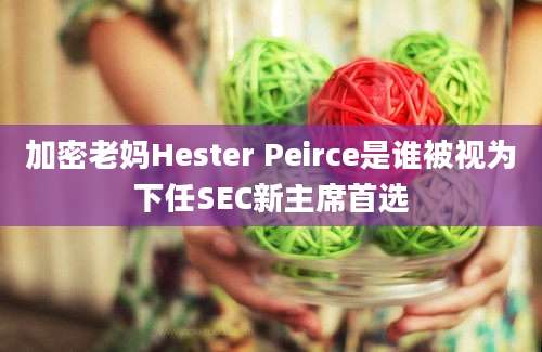 加密老妈Hester Peirce是谁被视为下任SEC新主席首选