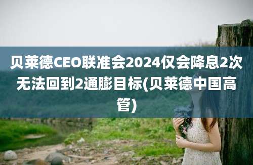 贝莱德CEO联准会2024仅会降息2次无法回到2通膨目标(贝莱德中国高管)