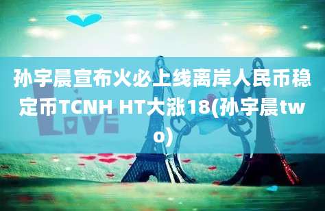 孙宇晨宣布火必上线离岸人民币稳定币TCNH HT大涨18(孙宇晨two)