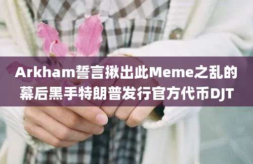 Arkham誓言揪出此Meme之乱的幕后黑手特朗普发行官方代币DJT