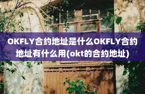 OKFLY合约地址是什么OKFLY合约地址有什么用(okt的合约地址)