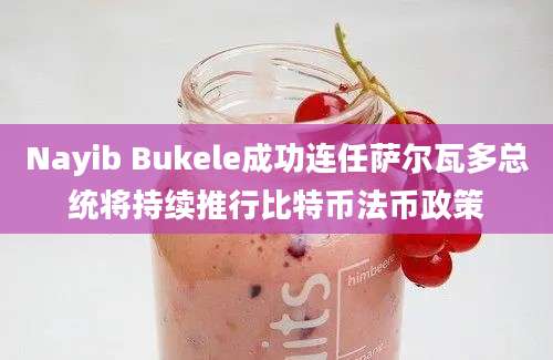 Nayib Bukele成功连任萨尔瓦多总统将持续推行比特币法币政策