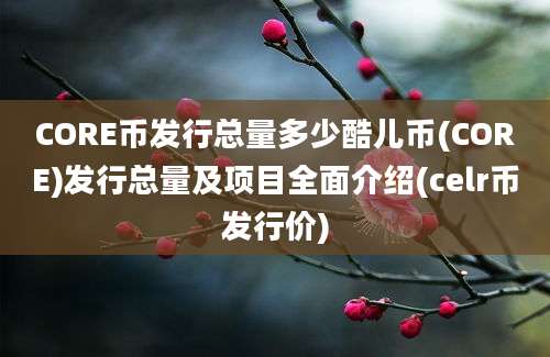 CORE币发行总量多少酷儿币(CORE)发行总量及项目全面介绍(celr币发行价)