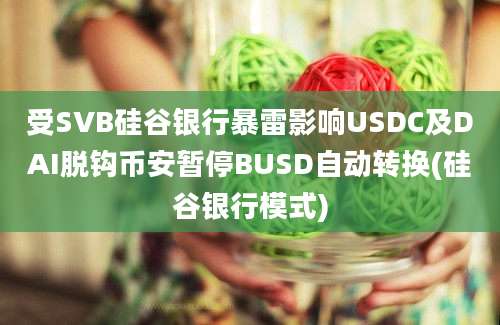 受SVB硅谷银行暴雷影响USDC及DAI脱钩币安暂停BUSD自动转换(硅谷银行模式)