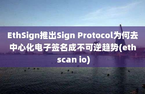 EthSign推出Sign Protocol为何去中心化电子签名成不可逆趋势(eth scan io)