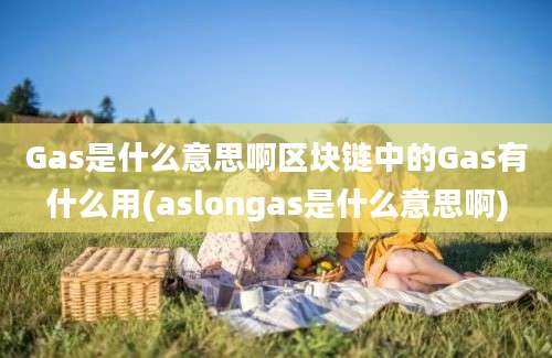 Gas是什么意思啊区块链中的Gas有什么用(aslongas是什么意思啊)