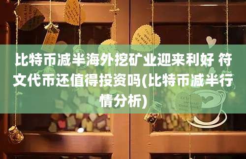 比特币减半海外挖矿业迎来利好 符文代币还值得投资吗(比特币减半行情分析)