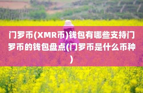 门罗币(XMR币)钱包有哪些支持门罗币的钱包盘点(门罗币是什么币种)