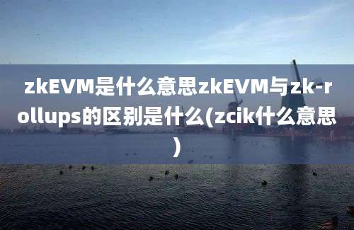 zkEVM是什么意思zkEVM与zk-rollups的区别是什么(zcik什么意思)