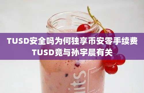 TUSD安全吗为何独享币安零手续费TUSD竟与孙宇晨有关