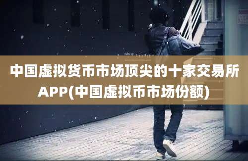 中国虚拟货币市场顶尖的十家交易所APP(中国虚拟币市场份额)