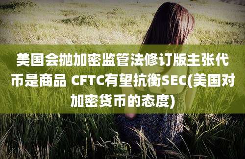 美国会抛加密监管法修订版主张代币是商品 CFTC有望抗衡SEC(美国对加密货币的态度)