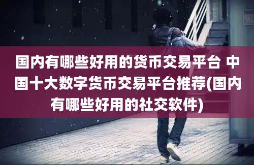 国内有哪些好用的货币交易平台 中国十大数字货币交易平台推荐(国内有哪些好用的社交软件)