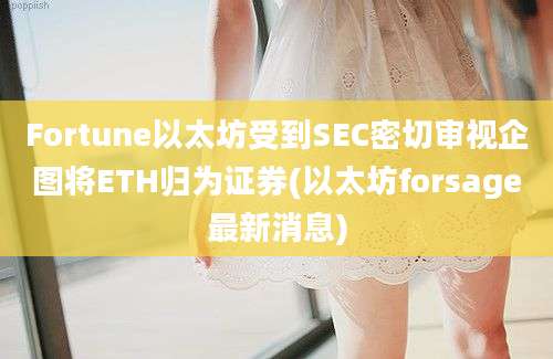 Fortune以太坊受到SEC密切审视企图将ETH归为证券(以太坊forsage最新消息)