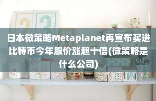 日本微策略Metaplanet再宣布买进比特币今年股价涨超十倍(微策略是什么公司)