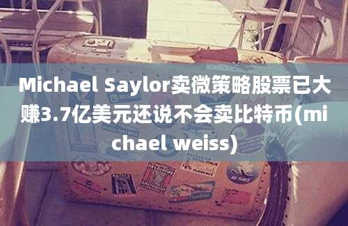 Michael Saylor卖微策略股票已大赚3.7亿美元还说不会卖比特币(michael weiss)