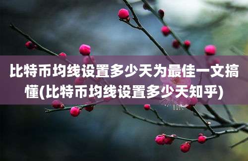 比特币均线设置多少天为最佳一文搞懂(比特币均线设置多少天知乎)