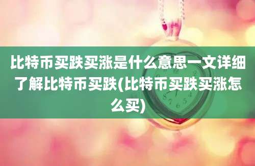 比特币买跌买涨是什么意思一文详细了解比特币买跌(比特币买跌买涨怎么买)