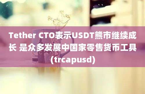 Tether CTO表示USDT熊市继续成长 是众多发展中国家零售货币工具(trcapusd)