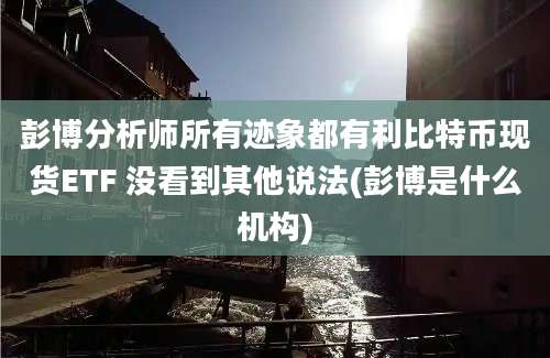 彭博分析师所有迹象都有利比特币现货ETF 没看到其他说法(彭博是什么机构)