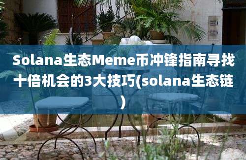 Solana生态Meme币冲锋指南寻找十倍机会的3大技巧(solana生态链)