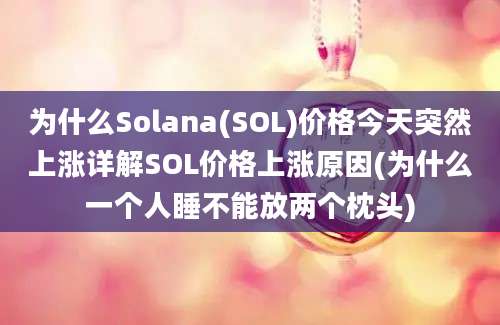 为什么Solana(SOL)价格今天突然上涨详解SOL价格上涨原因(为什么一个人睡不能放两个枕头)