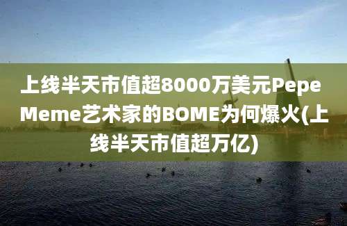 上线半天市值超8000万美元Pepe Meme艺术家的BOME为何爆火(上线半天市值超万亿)