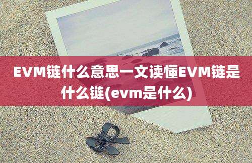 EVM链什么意思一文读懂EVM链是什么链(evm是什么)