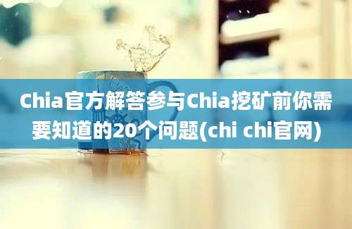 Chia官方解答参与Chia挖矿前你需要知道的20个问题(chi chi官网)