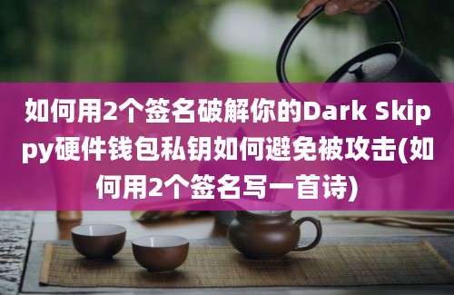 如何用2个签名破解你的Dark Skippy硬件钱包私钥如何避免被攻击(如何用2个签名写一首诗)