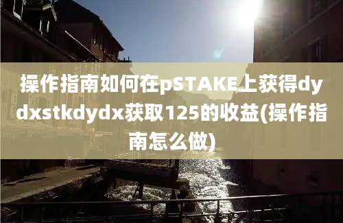 操作指南如何在pSTAKE上获得dydxstkdydx获取125的收益(操作指南怎么做)