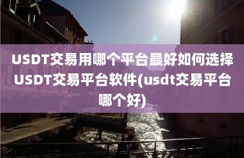 USDT交易用哪个平台最好如何选择USDT交易平台软件(usdt交易平台哪个好)