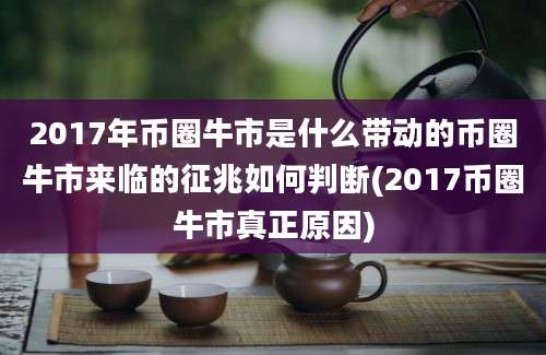 2017年币圈牛市是什么带动的币圈牛市来临的征兆如何判断(2017币圈牛市真正原因)