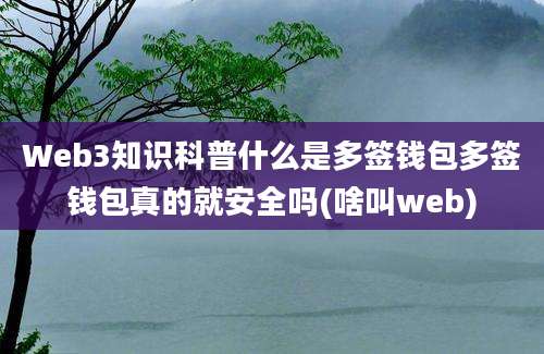 Web3知识科普什么是多签钱包多签钱包真的就安全吗(啥叫web)