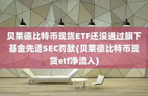 贝莱德比特币现货ETF还没通过旗下基金先遭SEC罚款(贝莱德比特币现货etf净流入)