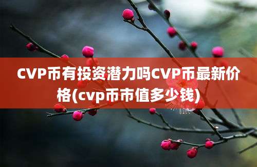 CVP币有投资潜力吗CVP币最新价格(cvp币市值多少钱)