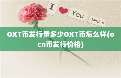 OXT币发行量多少OXT币怎么样(ocn币发行价格)