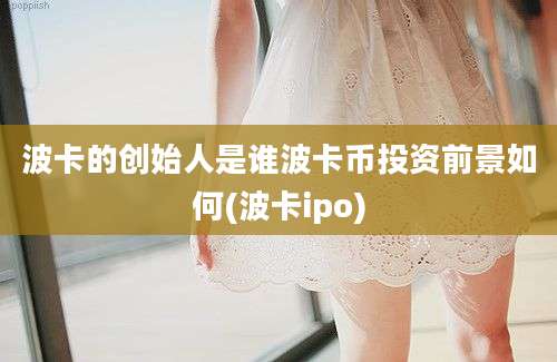 波卡的创始人是谁波卡币投资前景如何(波卡ipo)