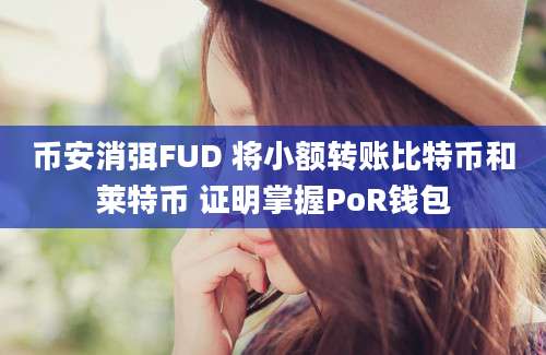 币安消弭FUD 将小额转账比特币和莱特币 证明掌握PoR钱包