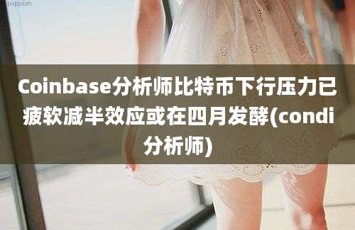 Coinbase分析师比特币下行压力已疲软减半效应或在四月发酵(condi分析师)