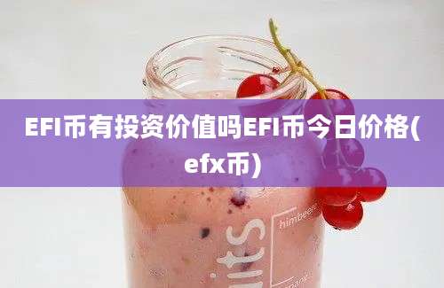 EFI币有投资价值吗EFI币今日价格(efx币)