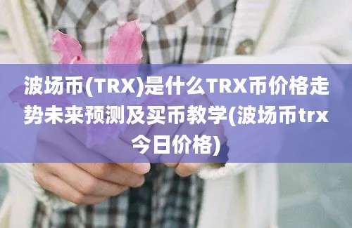 波场币(TRX)是什么TRX币价格走势未来预测及买币教学(波场币trx今日价格)