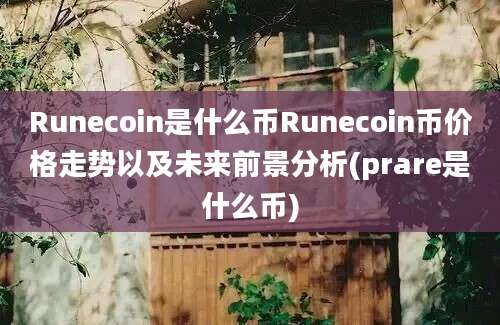 Runecoin是什么币Runecoin币价格走势以及未来前景分析(prare是什么币)