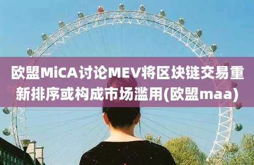 欧盟MiCA讨论MEV将区块链交易重新排序或构成市场滥用(欧盟maa)